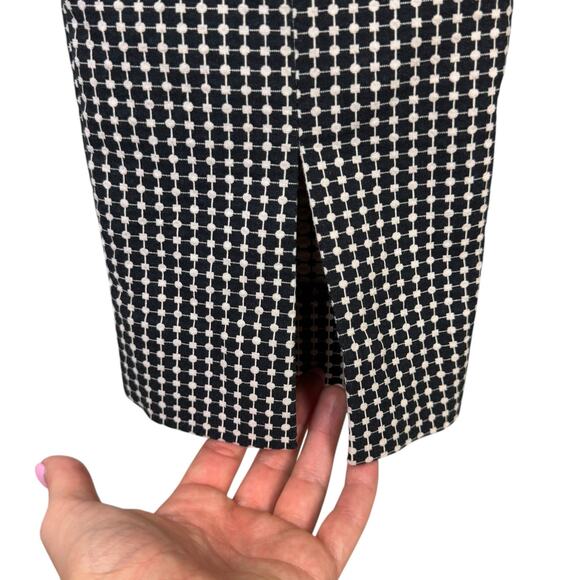 Joseph Ribkoff Black & Cream Geometric Micro Print Elastic Pull On Career Pants - Picture 4 of 6